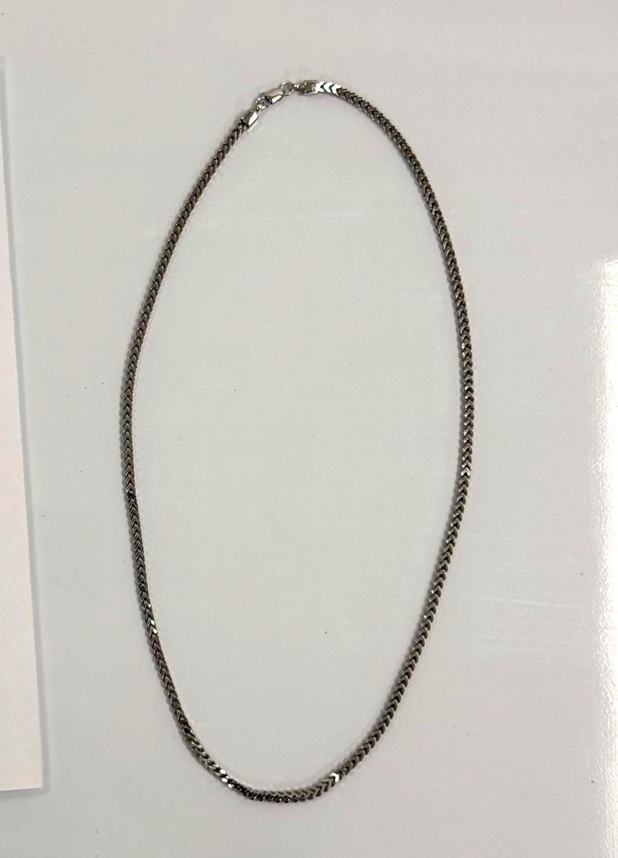 Sterling Silver Franco Chain Necklace | 20 Inch 925 Silver | 2.5mm Slim Franco Chain
