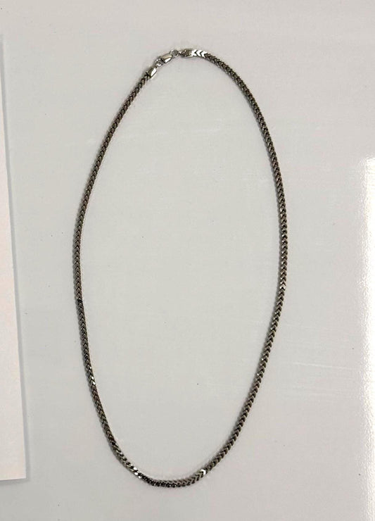Sterling Silver Franco Chain Necklace | 20 Inch 925 Silver | 2.5mm Slim Franco Chain