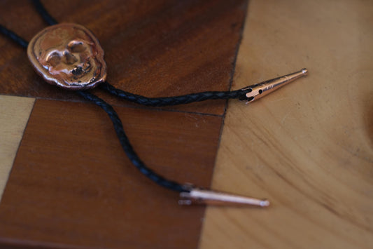 Handmade Copper Skull Bolo Tie | Solid Copper Pour | Small Batch