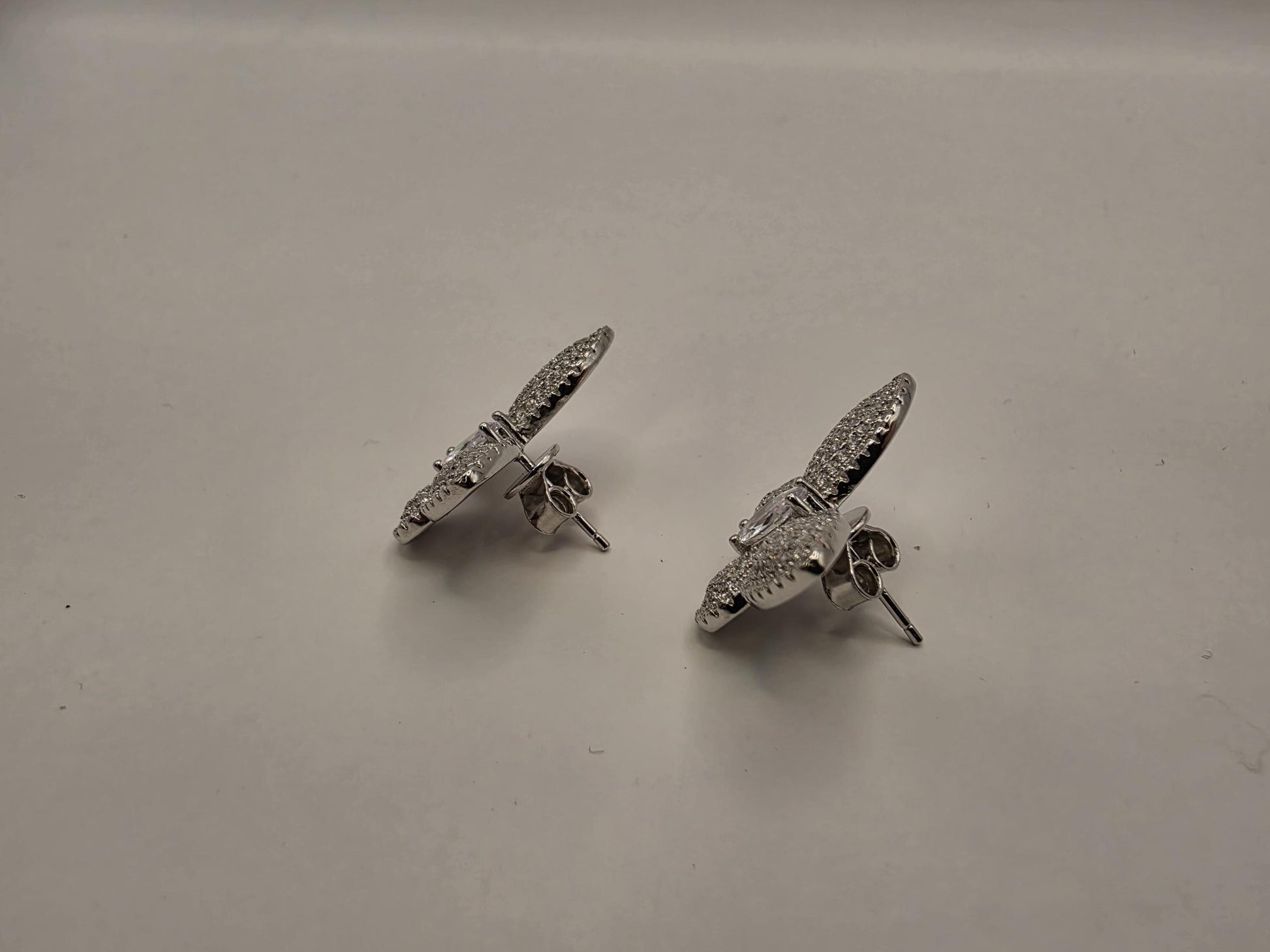Sterling Silver CZ Pave Butterfly Stud Earrings 925 Sparkle Statement Nature Garden Jewelry Gift for Her Womens