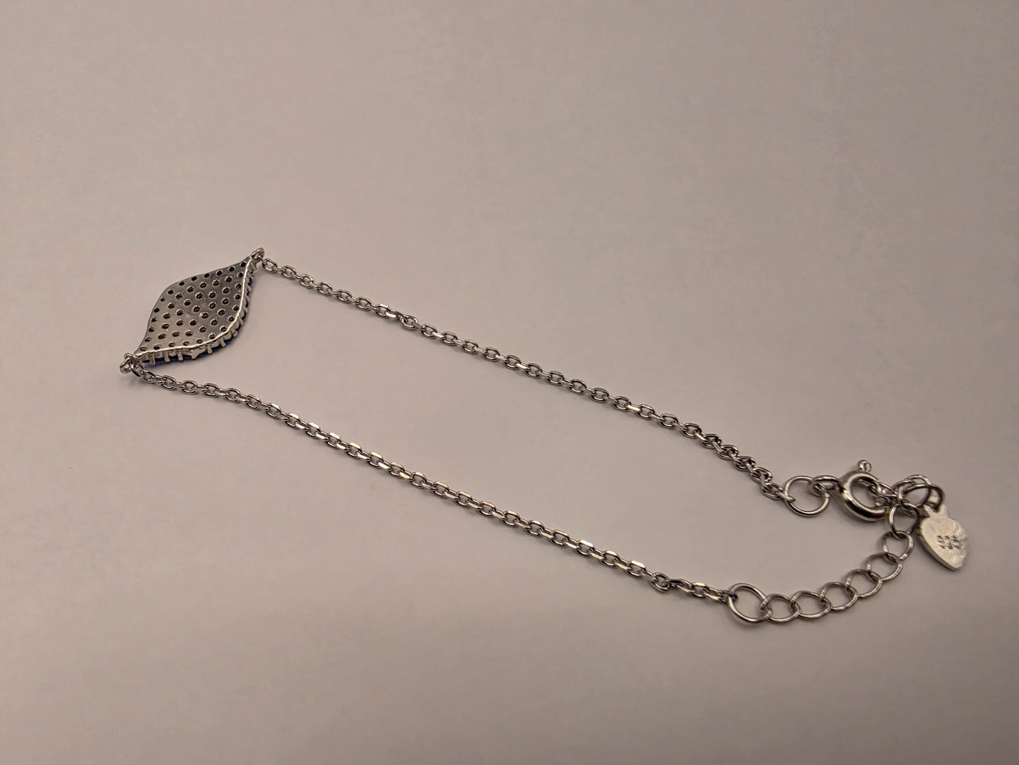 925 Sterling Silver Evil Eye CZ Centerpiece Bracelet | 8" | Blue & Gold Stones | Delicate Chain | Protection Jewelry | Gift for Her