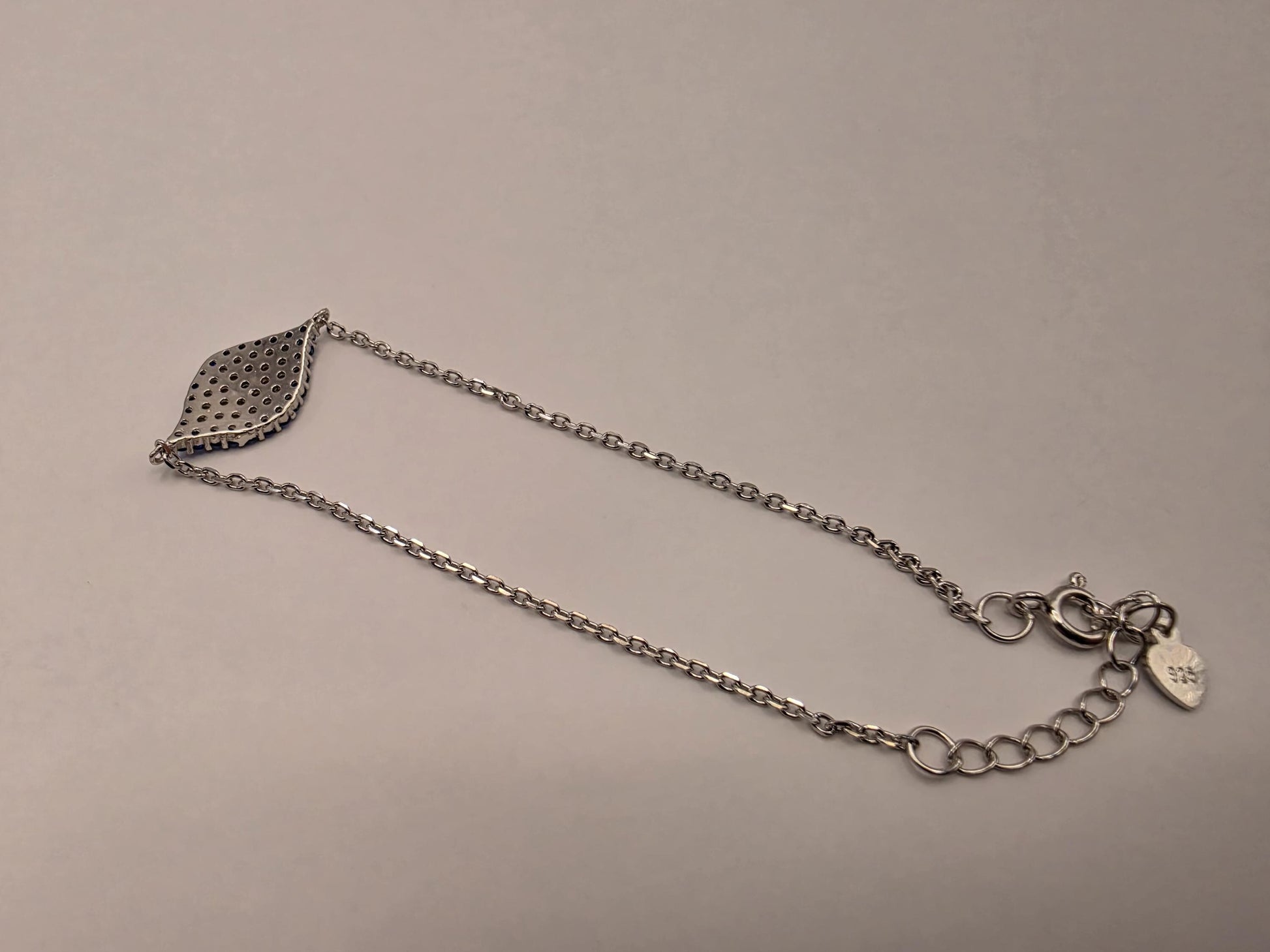 925 Sterling Silver Evil Eye CZ Centerpiece Bracelet | 8" | Blue & Gold Stones | Delicate Chain | Protection Jewelry | Gift for Her