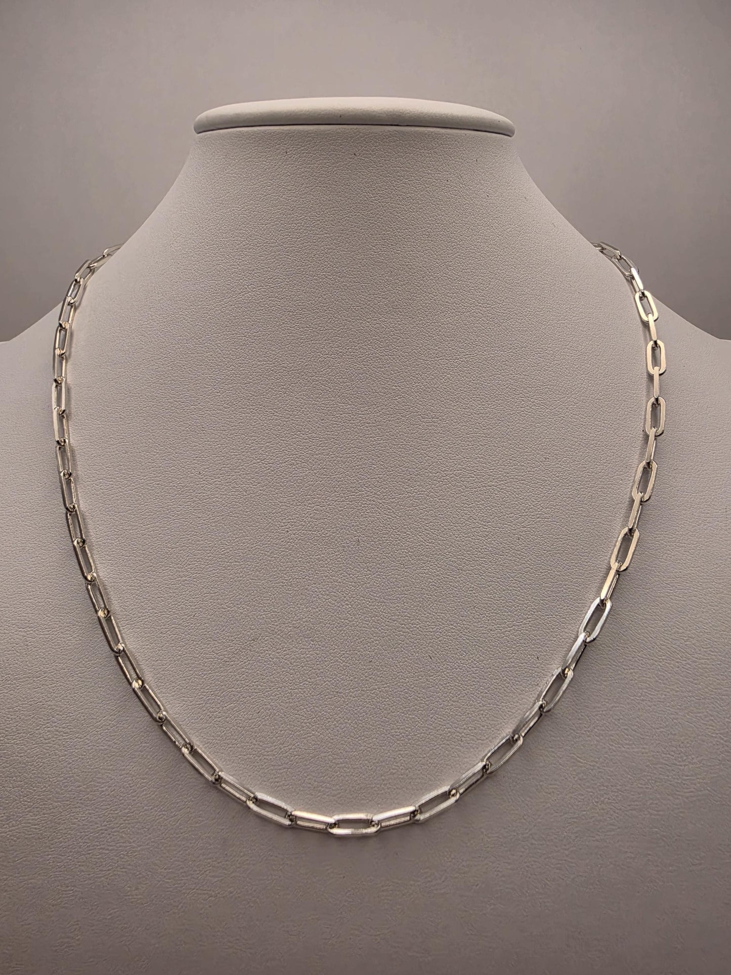 Sterling Silver Paperclip Chain Necklace | 925 Silver | 20 Inch | 3.6mm Paperclip Link Chain