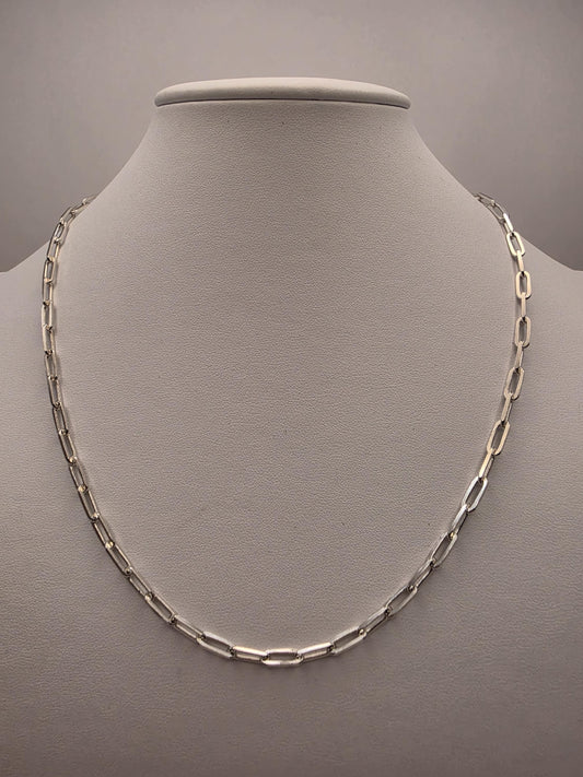 Sterling Silver Paperclip Chain Necklace | 925 Silver | 20 Inch | 3.6mm Paperclip Link Chain