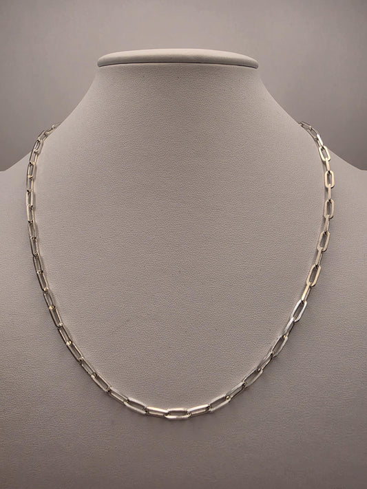 Sterling Silver Paperclip Chain Necklace | 925 Silver | 20 Inch | 3.6mm Paperclip Link Chain