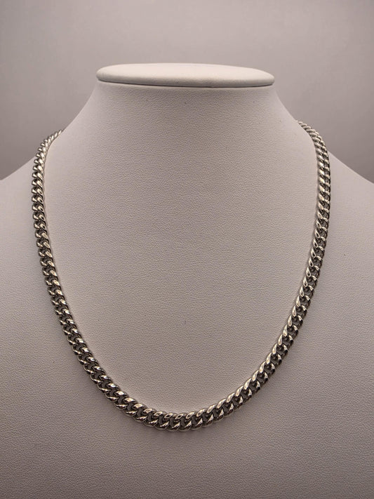 Sterling Silver Double Curb Chain Necklace | 925 Silver | 18 Inch | 5.4mm Cuban Link Chain