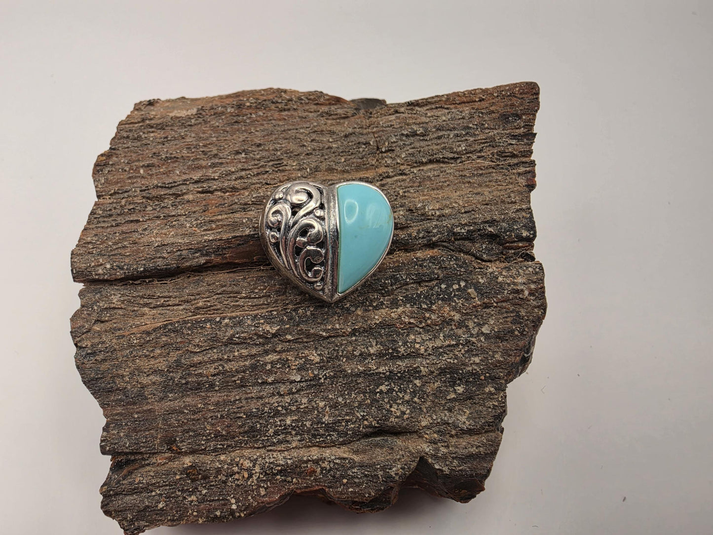 Sterling Silver Filigree Teardrop Turquoise Pendant | 925 Silver | 21.4mm | Scrollwork Cab Pendant