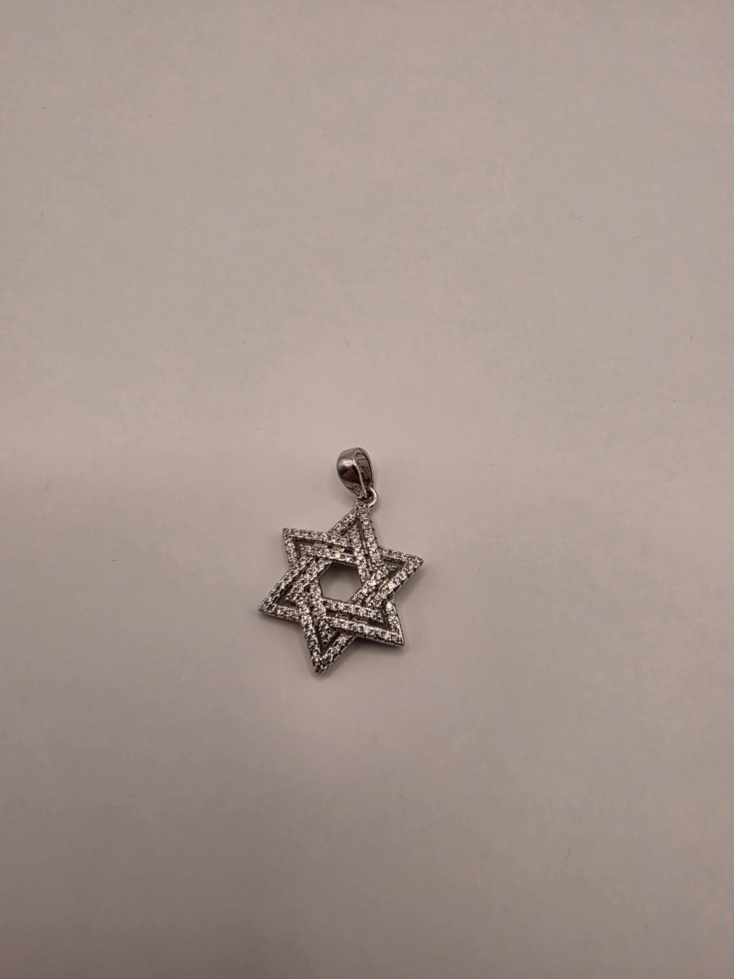 Sterling Silver Star of David Pendant | 925 Silver CZ Star of David Charm | Jewish Star Necklace Pendant