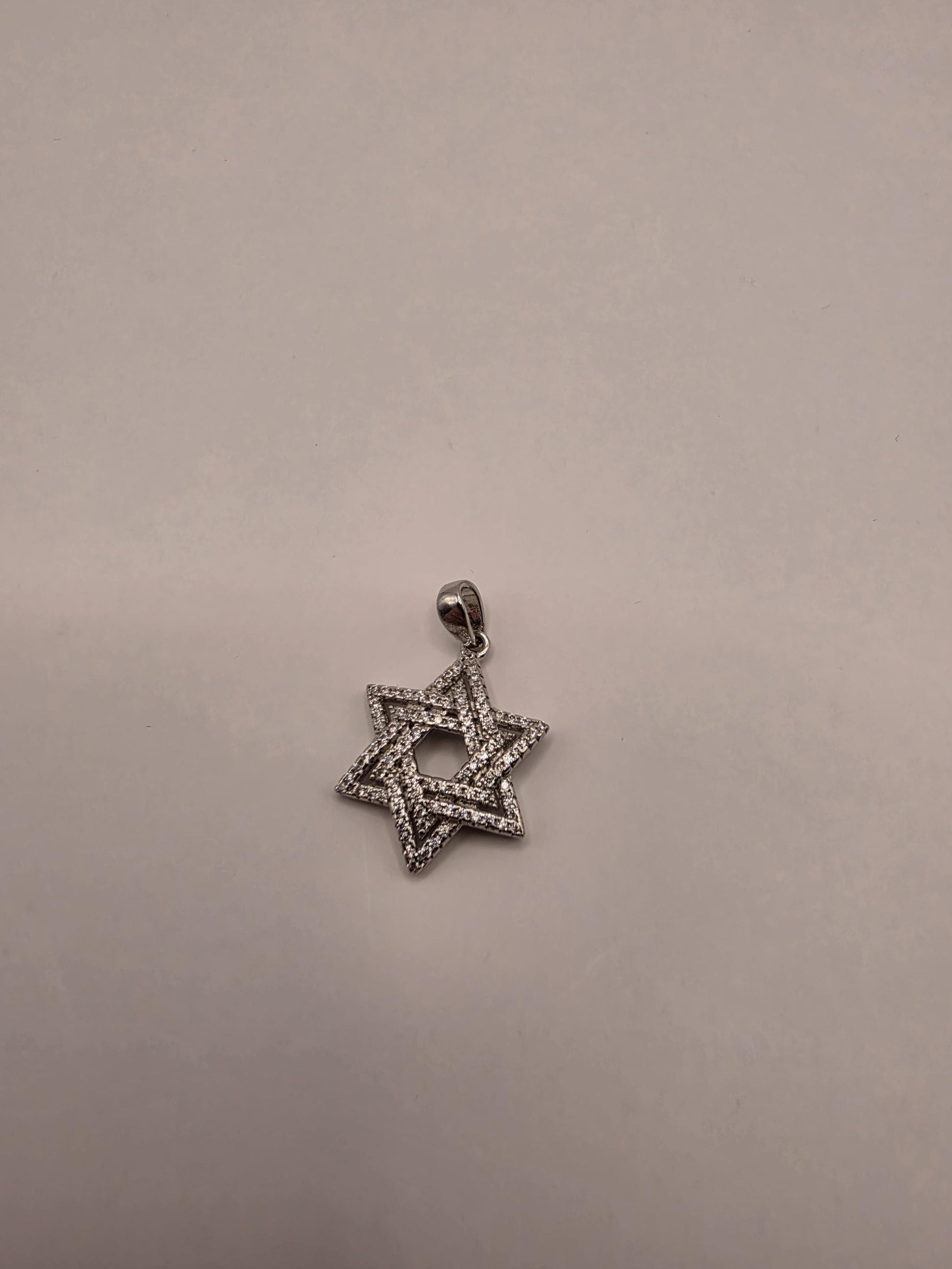 Sterling Silver Star of David Pendant | 925 Silver CZ Star of David Charm | Jewish Star Necklace Pendant | Spiritual Protection Charm