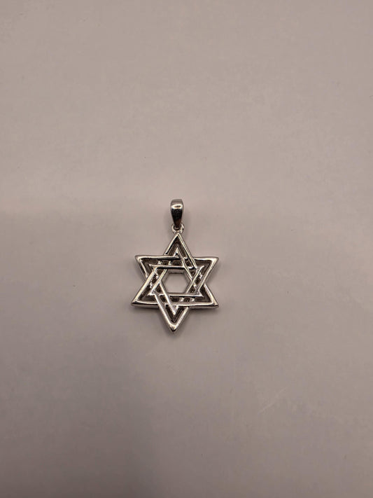 Sterling Silver Star of David Pendant | 925 Silver CZ Star of David Charm | Jewish Star Necklace Pendant | Spiritual Protection Charm