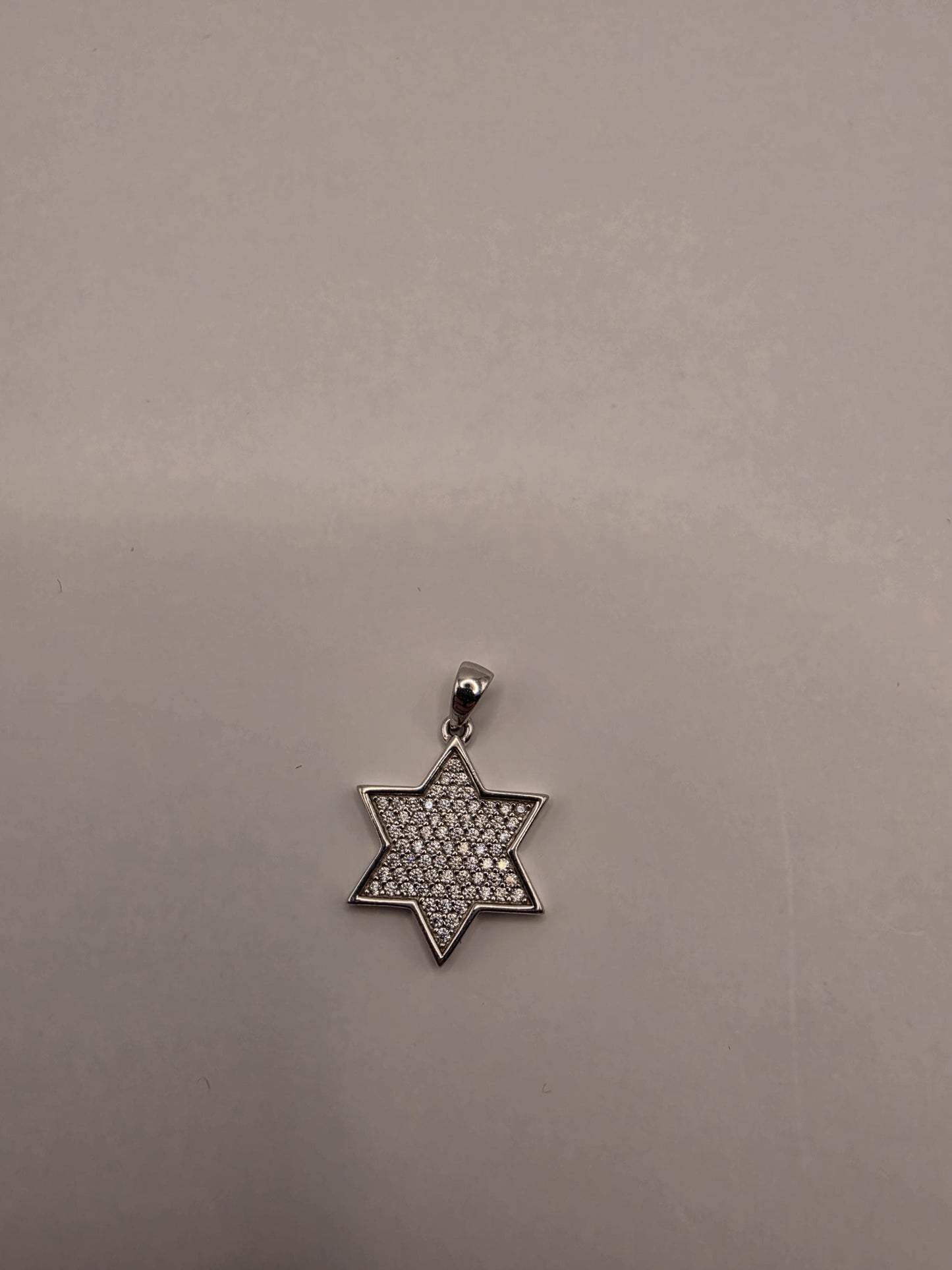 Sterling Silver Star of David Pendant | 925 Silver Pavé CZ Magen David Charm | Jewish Star Necklace Pendant | Spiritual Protection Charm