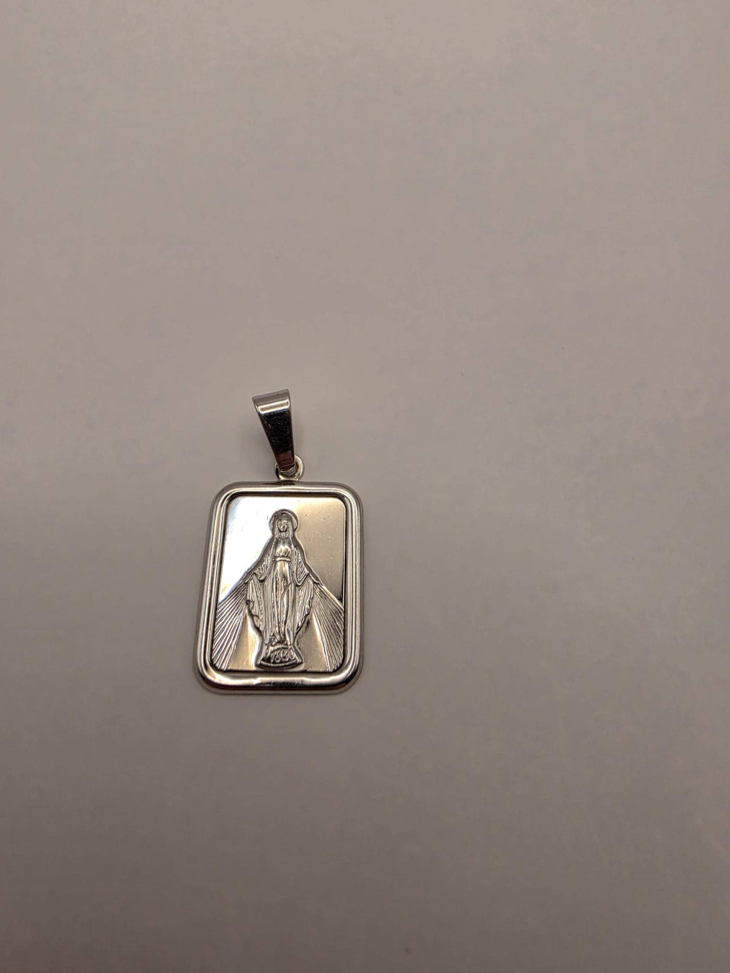 Sterling Silver Virgin Mary Pendant | 925 Silver Our Lady Full Figure Medal | Catholic Mary Necklace Pendant | Religious Gift Faith Jewelry