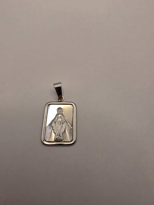 Sterling Silver Virgin Mary Pendant | 925 Silver Our Lady Full Figure Medal | Catholic Mary Necklace Pendant | Religious Gift Faith Jewelry