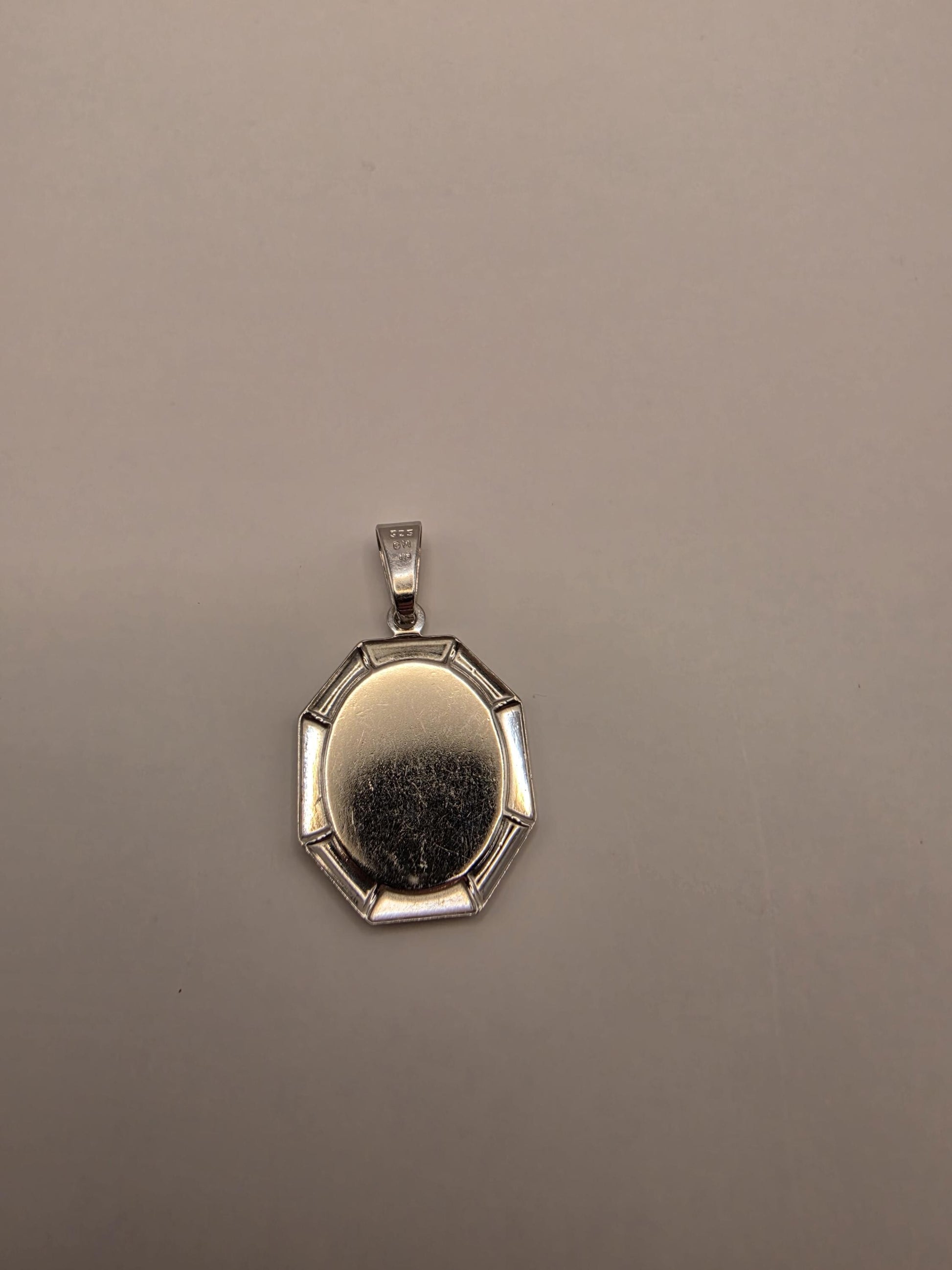 Sterling Silver Virgin Mary Pendant | 925 Silver Miraculous Medal Octagon Frame | Our Lady Charm Necklace | Religious Gift Faith Jewelry
