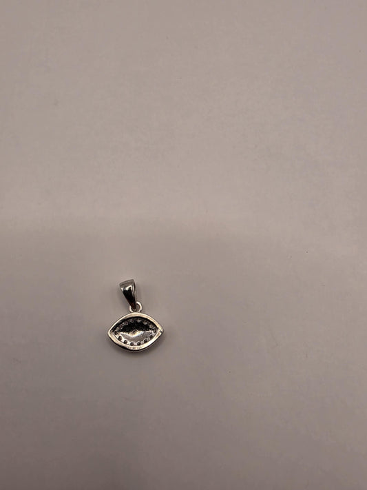 Sterling Silver Evil Eye Pendant | 925 Silver Marquise CZ Evil Eye Charm | Dainty Evil Eye Necklace Pendant | Spiritual Protection Charm