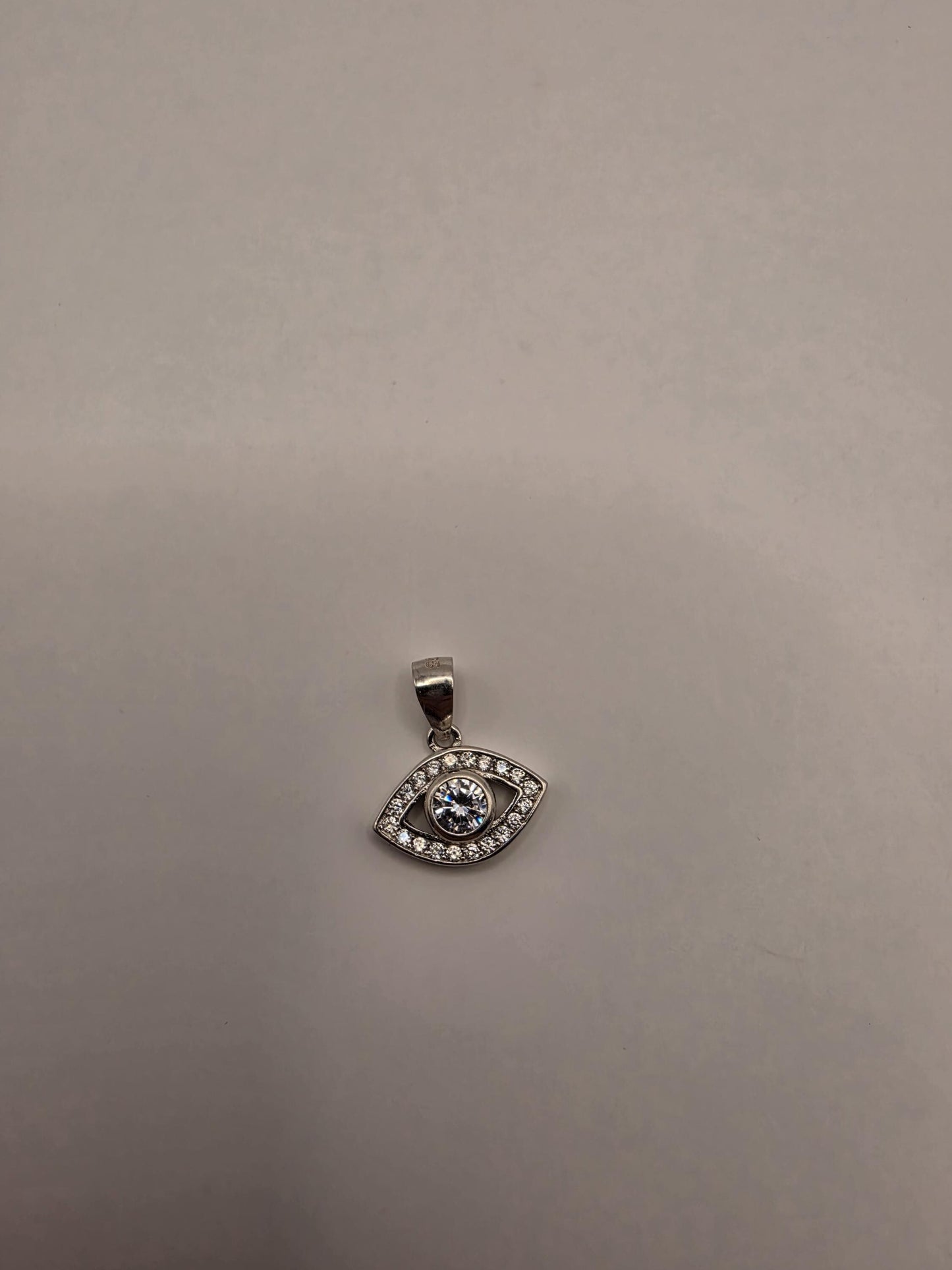 Sterling Silver Evil Eye Pendant | 925 Silver CZ Eye Charm | Dainty Evil Eye Necklace Pendant | Spiritual Protection Charm
