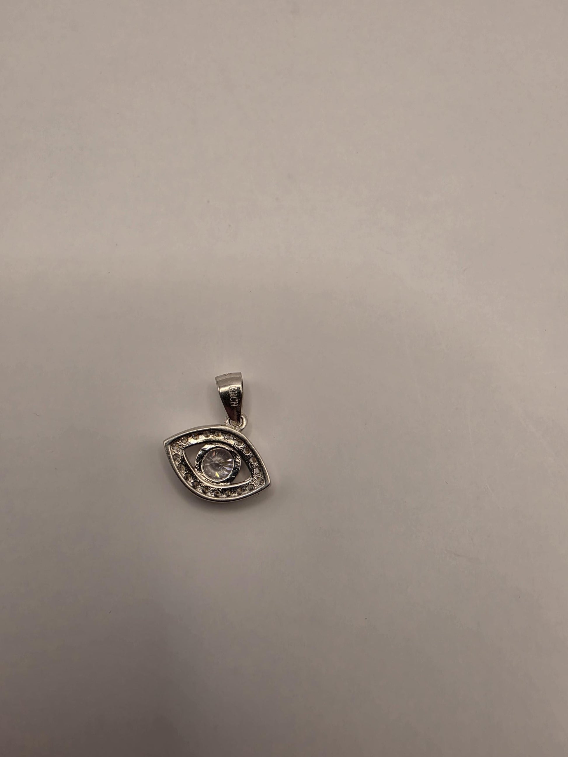 Sterling Silver Evil Eye Pendant | 925 Silver CZ Eye Charm | Dainty Evil Eye Necklace Pendant