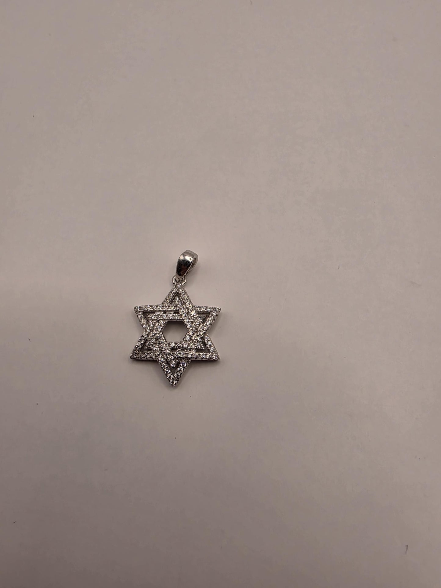Sterling Silver Star of David Pendant | 925 Silver CZ Outline Jewish Star Charm | Magen David Necklace Pendant