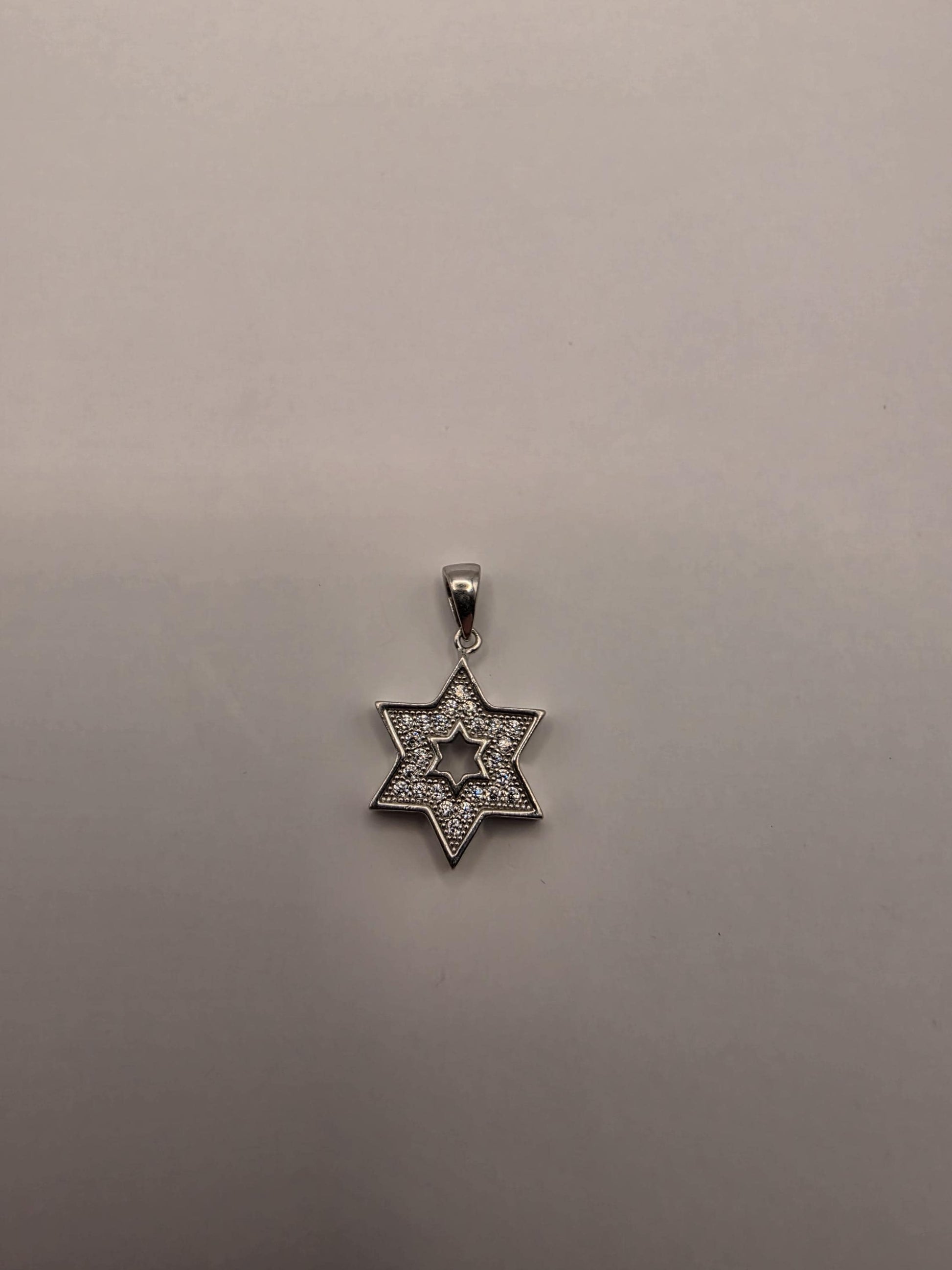 Sterling Silver Star of David Pendant | 925 Silver CZ Pavé Jewish Star Charm | Small Magen David Pendant | Spiritual Protection Charm