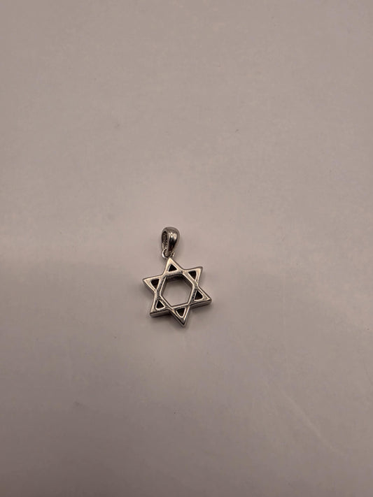 Sterling Silver Star of David Pendant | 925 Silver Open Cut Jewish Star Charm | Dainty Magen David Pendant | Spiritual Protection Charm