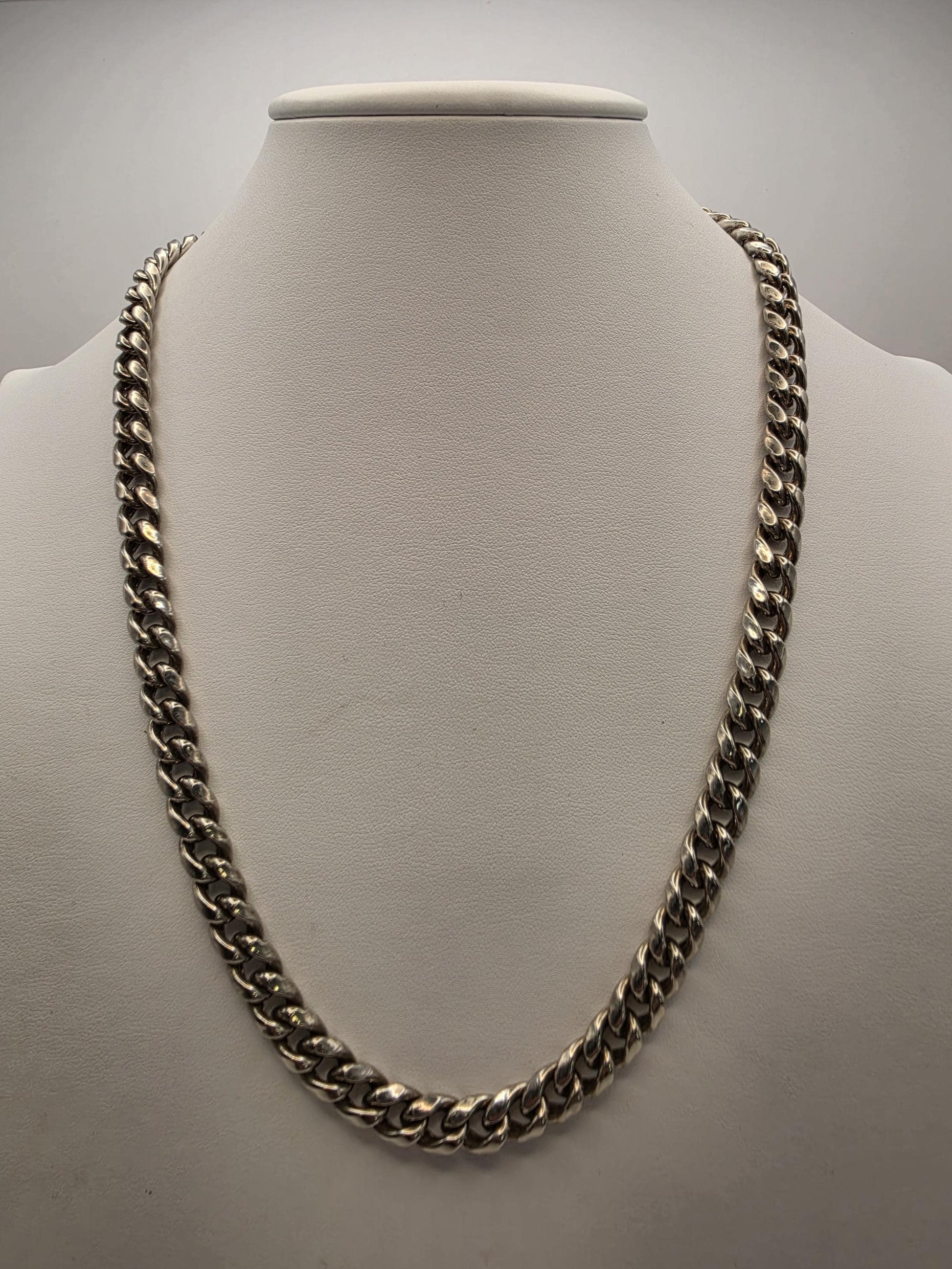 Sterling Silver Cuban Link Chain Necklace 22 Inch 8.8mm Wide Solid 925 45.7g Men's Women's Chain