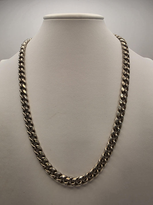 Sterling Silver Cuban Link Chain Necklace 22 Inch 8.8mm Wide Solid 925 45.7g Men's Women's Chain