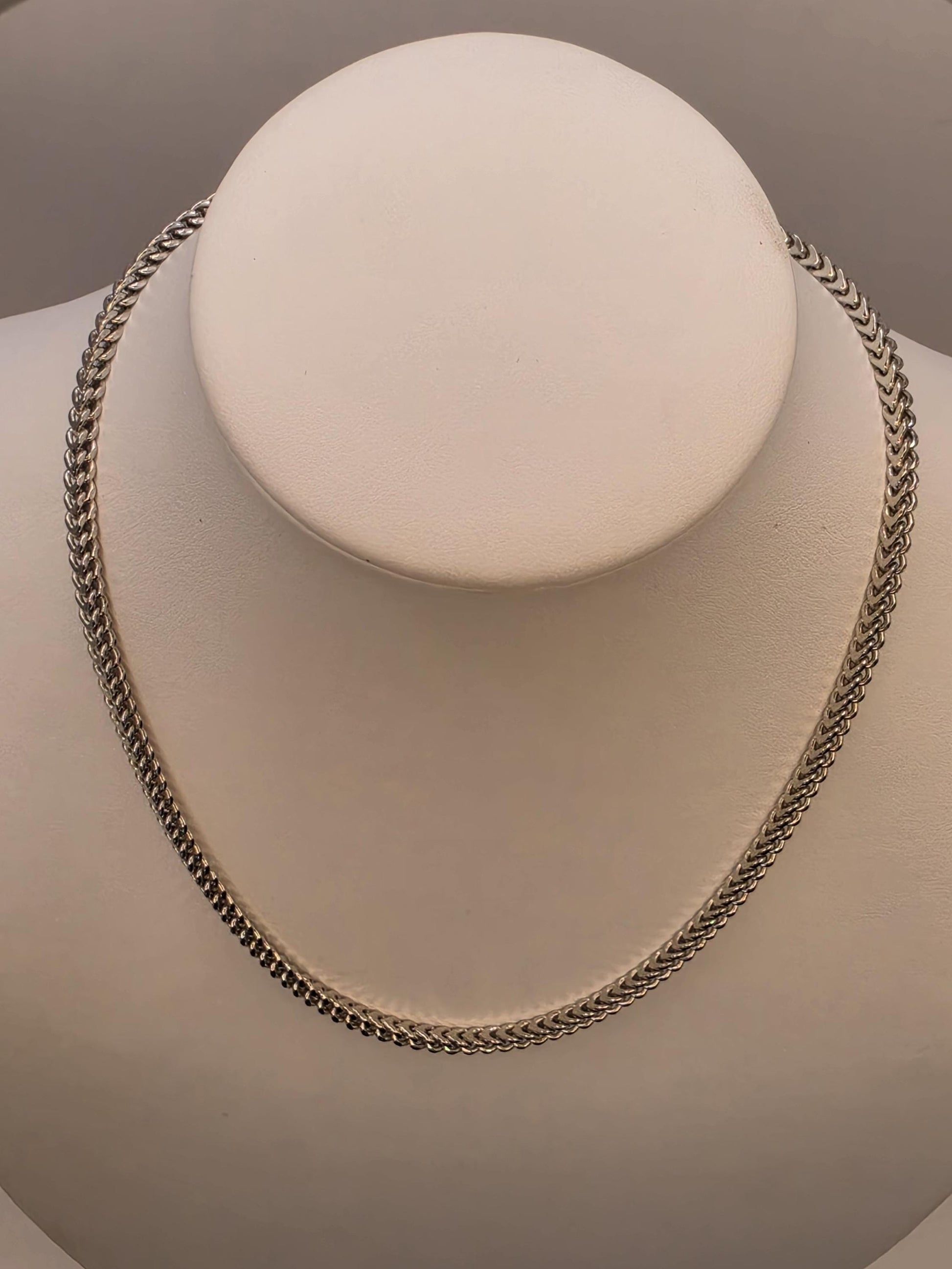 Sterling Silver Franco Chain Necklace | 925 Silver | 18 Inch | 4.54mm | Box Weave | Mens Womens Unisex Chain