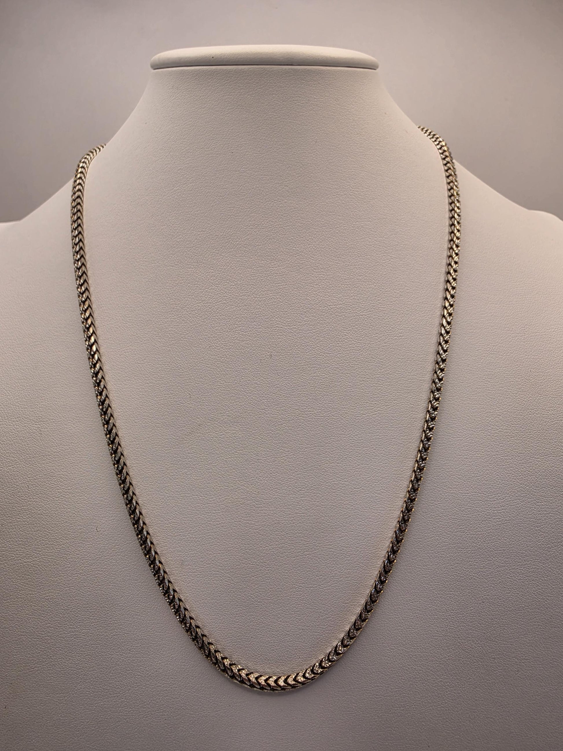 Sterling Silver Wheat Chain Necklace | 925 Silver | 22 Inch | 2.88mm | Spiga Weave | Mens Womens Unisex Chain