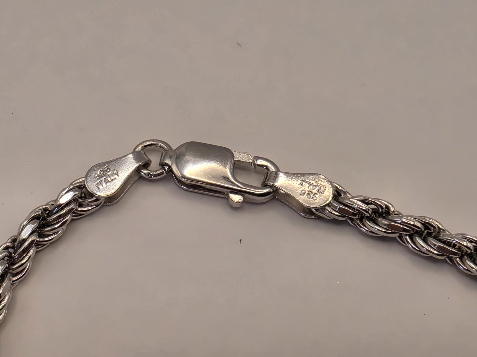 Sterling Silver Rope Chain Necklace | 925 Silver | 20 Inch | 3.2mm | Twisted Rope | Mens Womens Unisex Chain