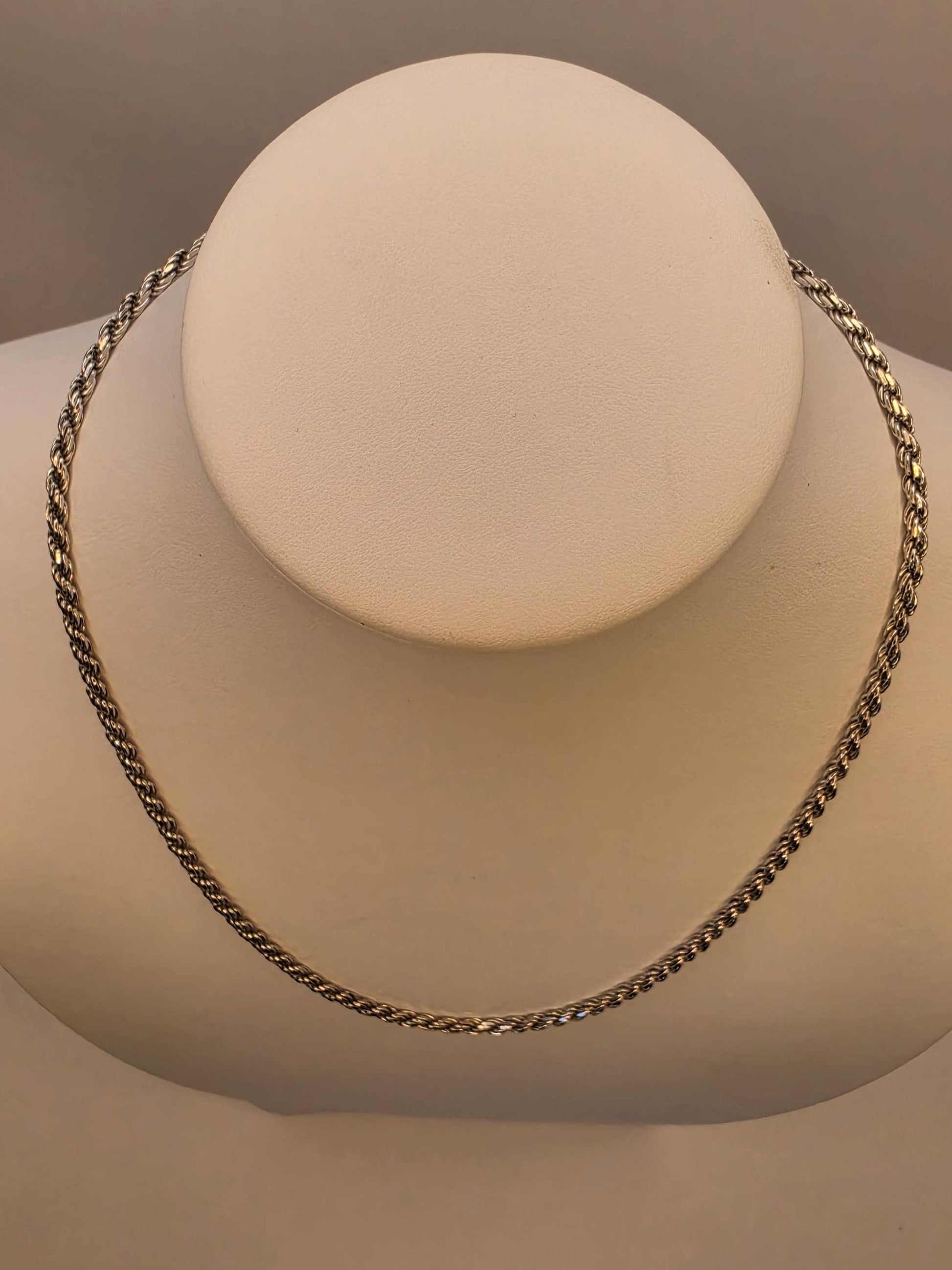 Sterling Silver Rope Chain Necklace | 925 Silver | 20 Inch | 3.2mm | Twisted Rope | Mens Womens Unisex Chain