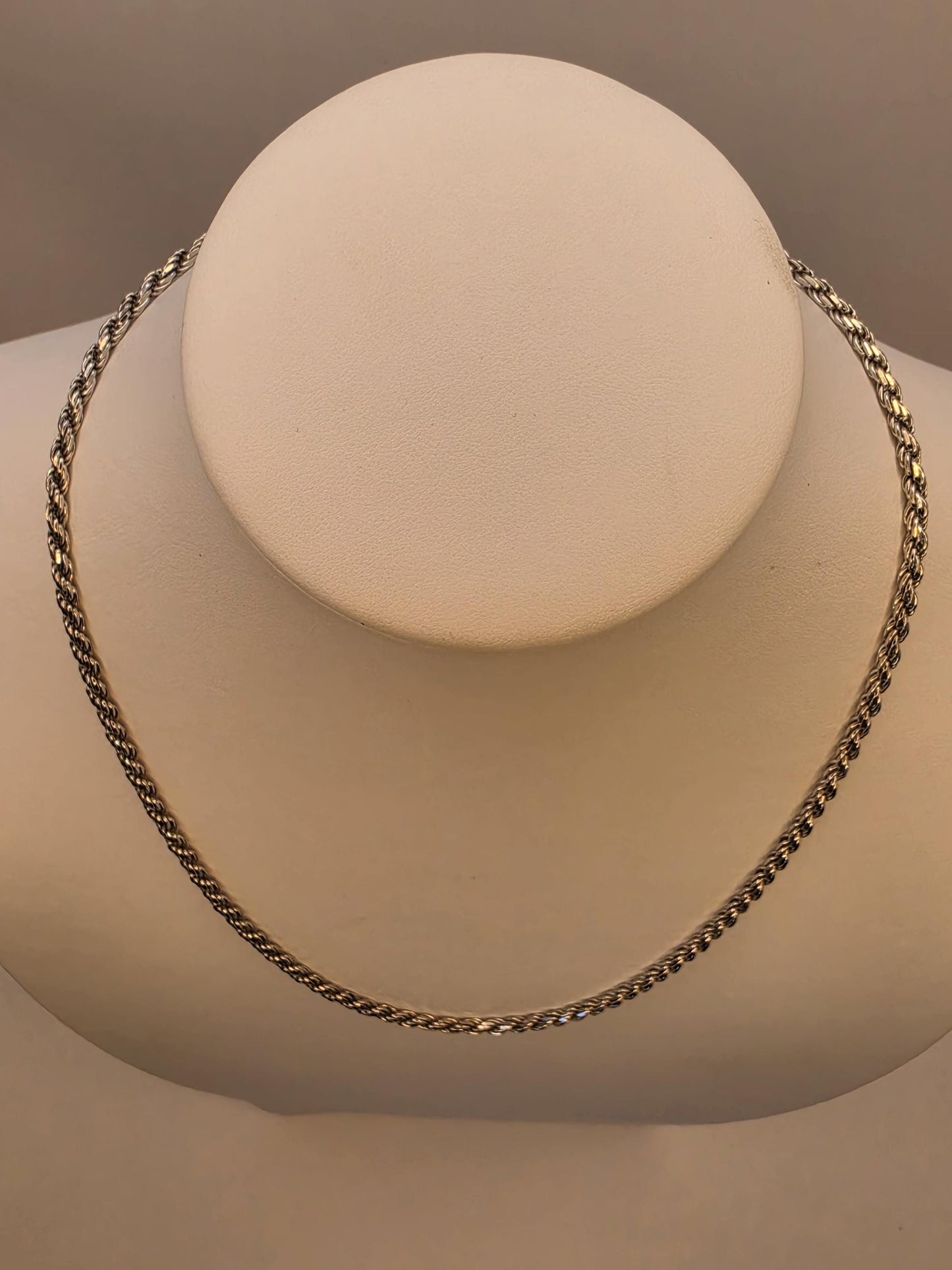 Sterling Silver Rope Chain Necklace | 925 Silver | 20 Inch | 3.2mm | Twisted Rope | Mens Womens Unisex Chain