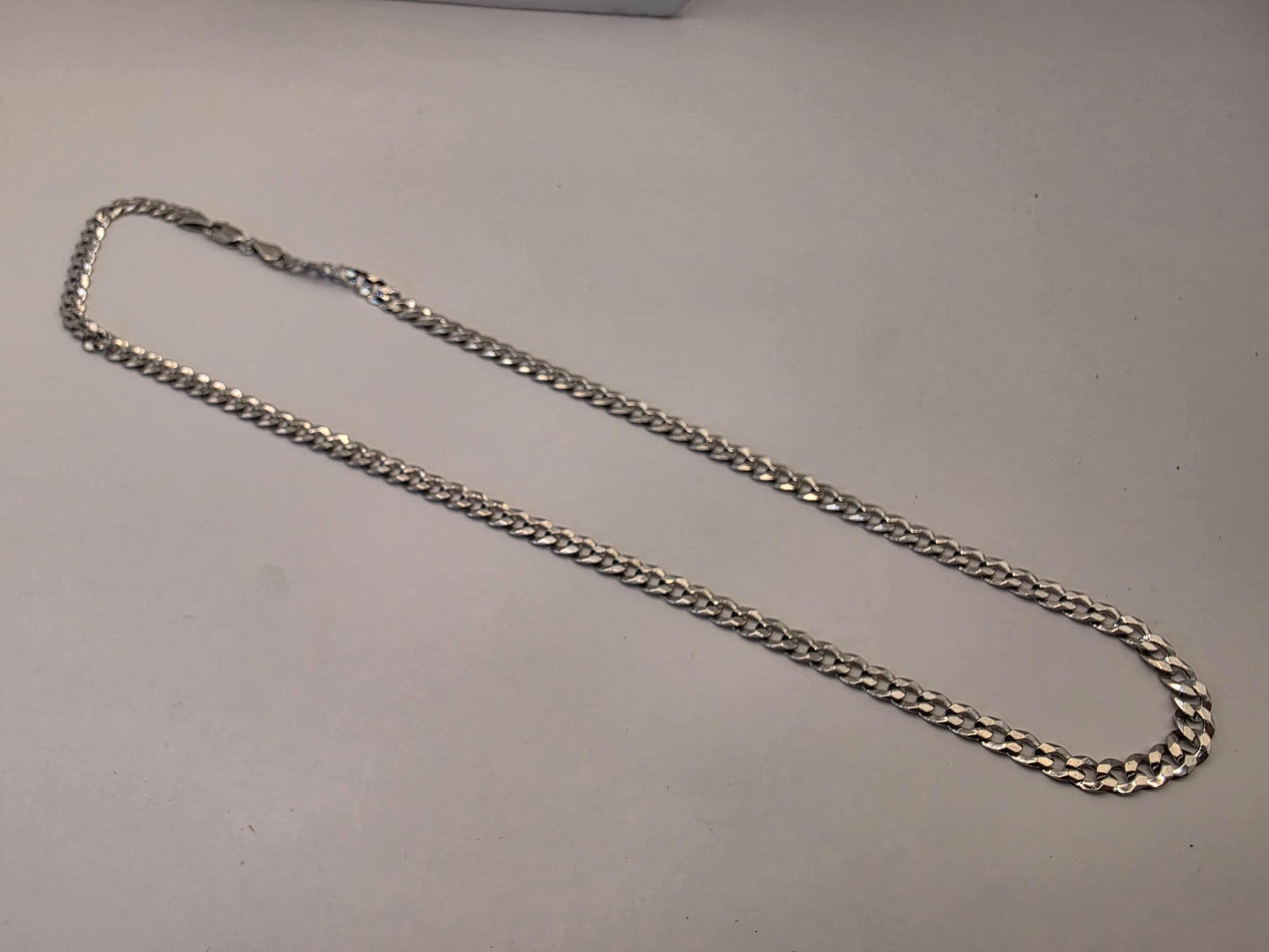 Sterling Silver Curb Chain Necklace | 925 Silver | 20 Inch | 5.3mm | Flat Cuban Link | Mens Womens Unisex Chain