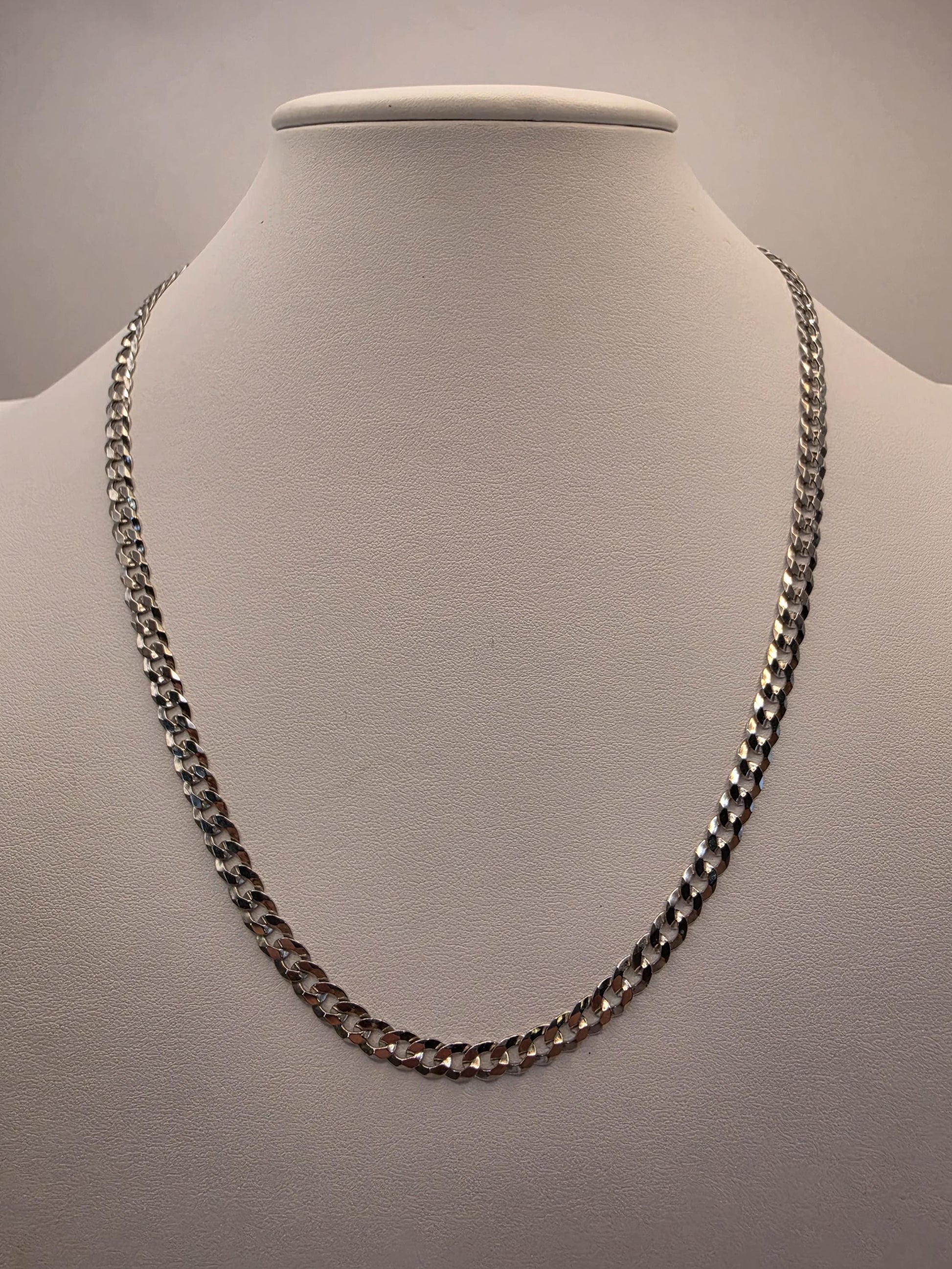 Sterling Silver Curb Chain Necklace | 925 Silver | 20 Inch | 5.3mm | Flat Cuban Link | Mens Womens Unisex Chain