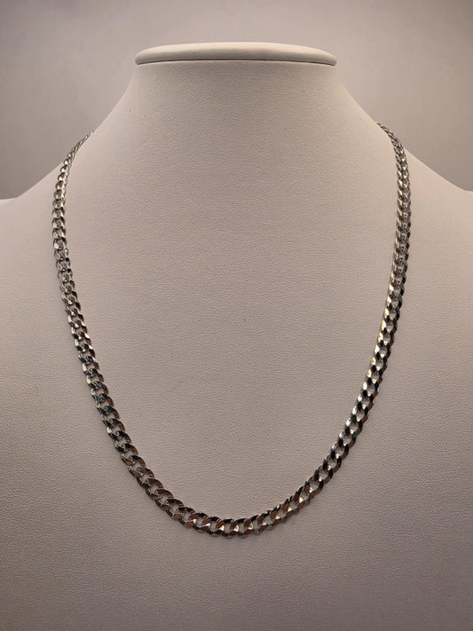 Sterling Silver Curb Chain Necklace | 925 Silver | 20 Inch | 5.3mm | Flat Cuban Link | Mens Womens Unisex Chain