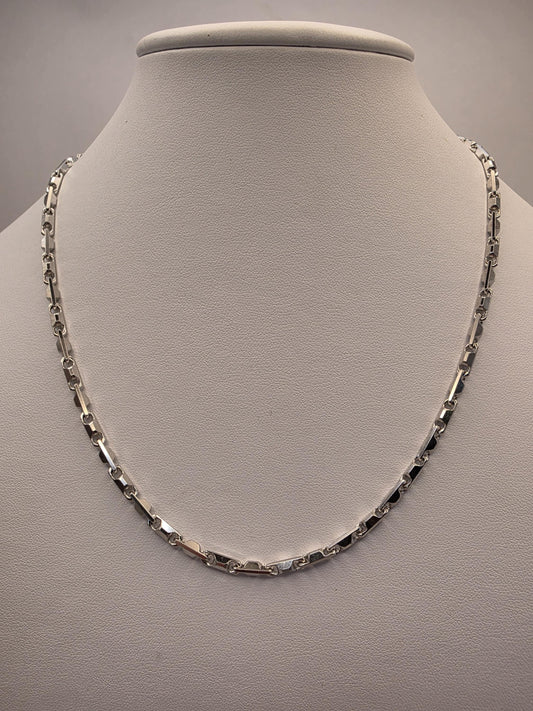 Sterling Silver Anchor Chain Necklace | 925 Silver | 18 Inch | 3.2mm | Mariner Link | Mens Womens Unisex Chain