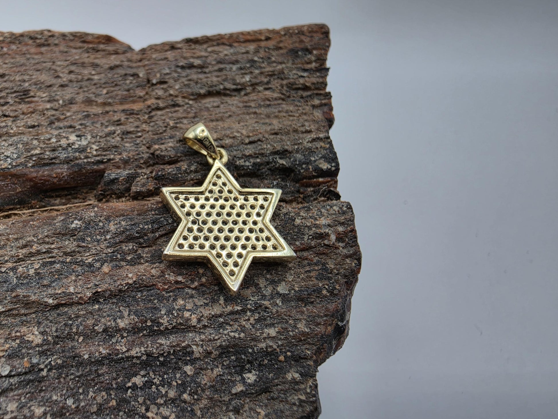 Gold Plated Sterling Silver Pave CZ Star of David Pendant 19mm Solid Iced Out 925 Jewish Jewelry 2g