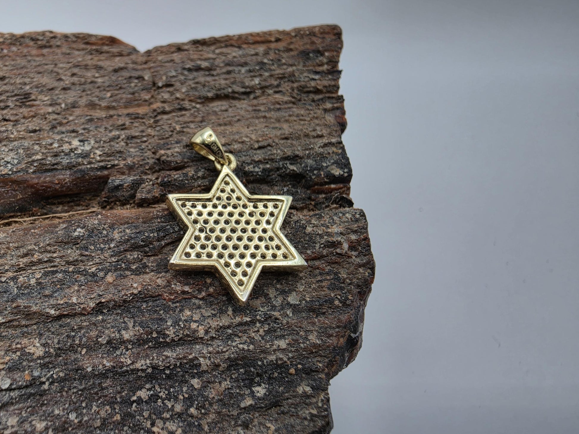 Gold Plated Sterling Silver Pave CZ Star of David Pendant 19mm Solid Iced Out 925 Jewish Jewelry 2g