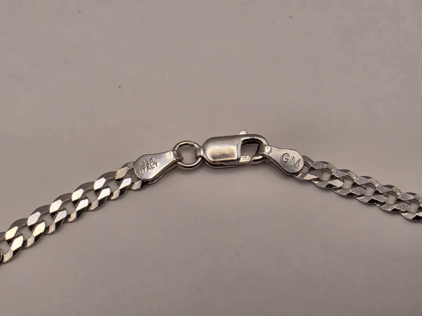 Sterling Silver Curb Chain Necklace | 925 Silver | 18 Inch | 3.75mm | Flat Cuban Link | Mens Womens Unisex Chain