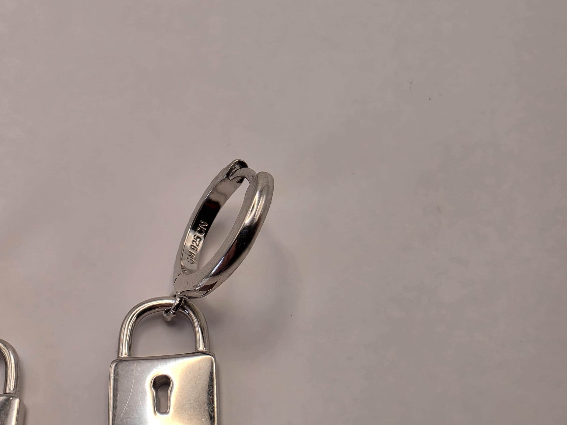 Sterling Silver Padlock Drop Earrings | 925 Silver | CZ Huggie Hoops | Lock Charm Dangle | Womens Edgy Drop Earrings