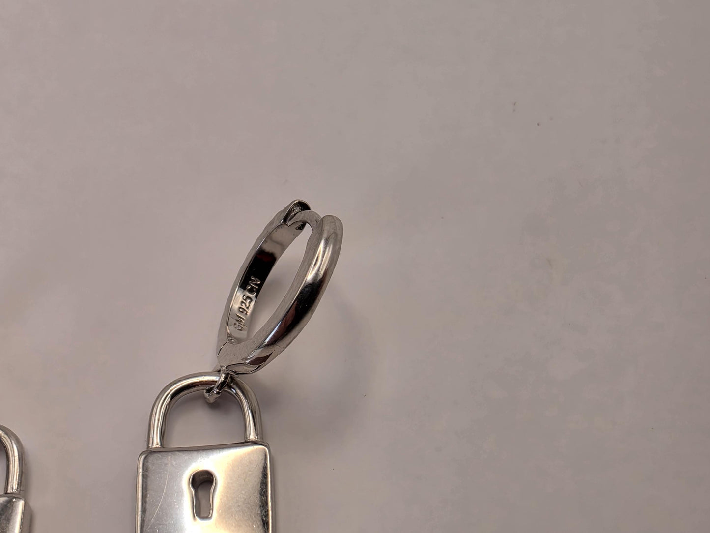 Sterling Silver Padlock Drop Earrings | 925 Silver | CZ Huggie Hoops | Lock Charm Dangle | Womens Edgy Drop Earrings
