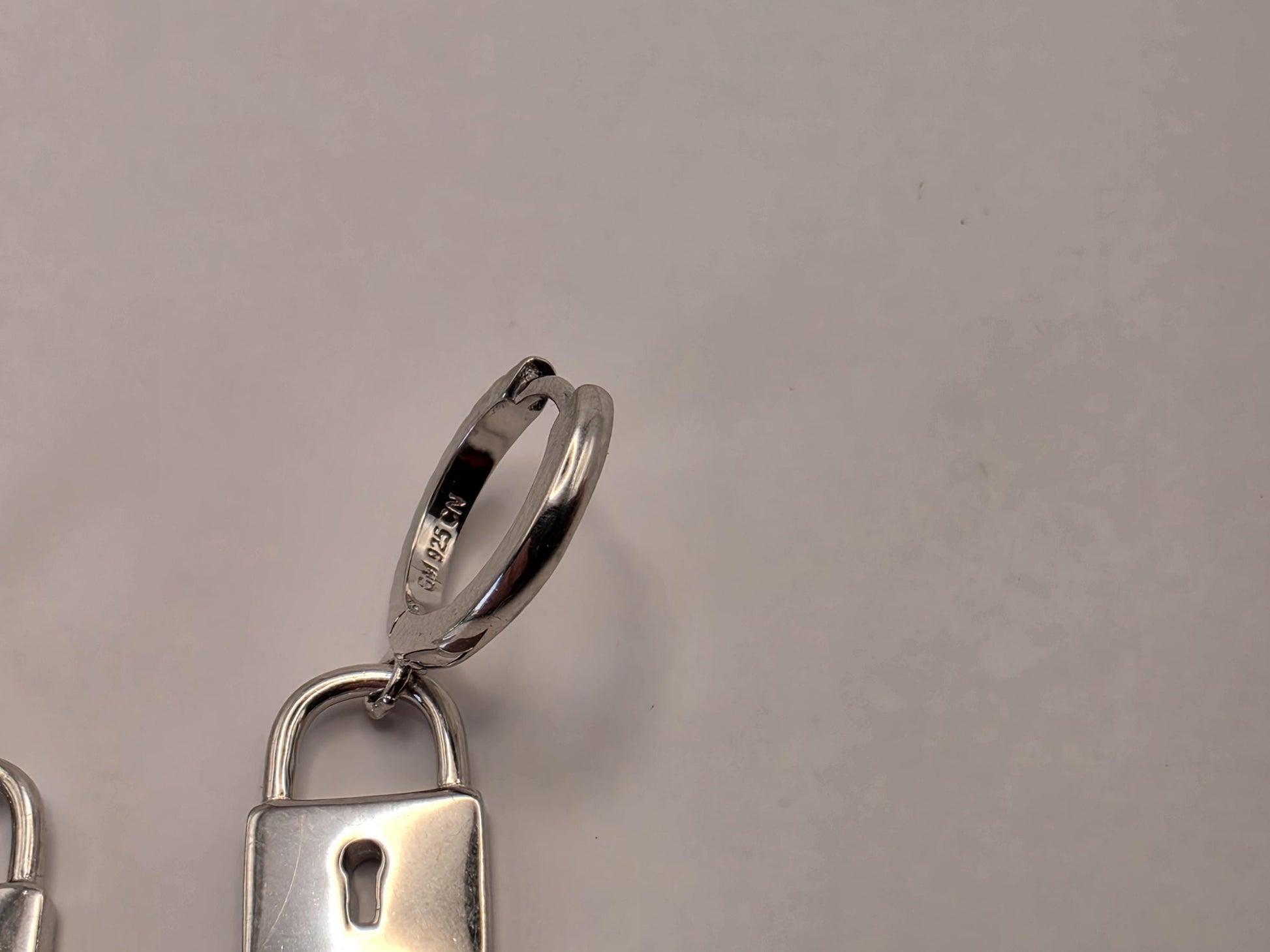 Sterling Silver Padlock Drop Earrings | 925 Silver | CZ Huggie Hoops | Lock Charm Dangle | Womens Edgy Drop Earrings