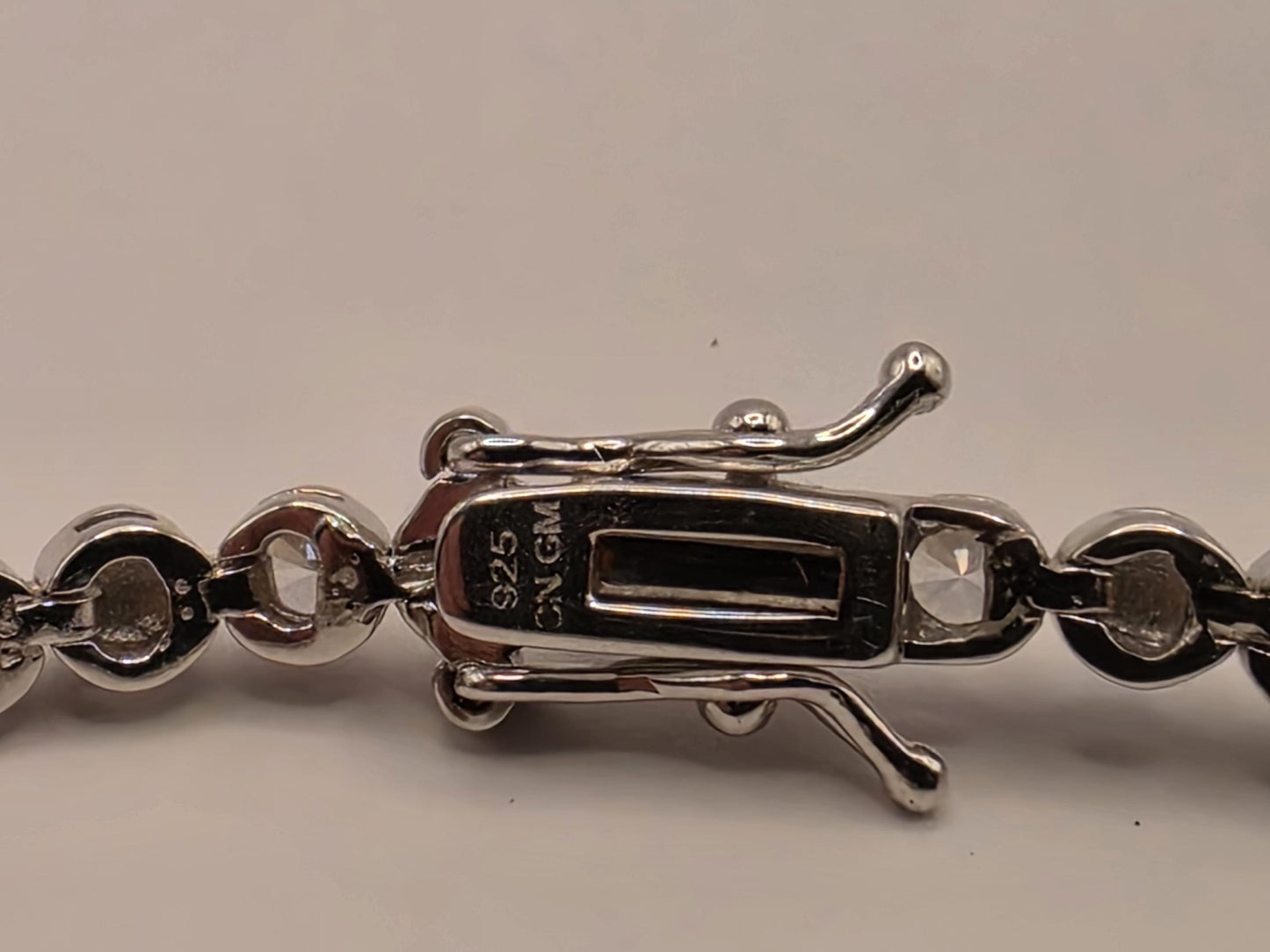 Sterling Silver Evil Eye Tennis Bracelet | 925 Silver | 7.5 Inch | Blue & White CZ | Protection Charm | Womens Bracelet
