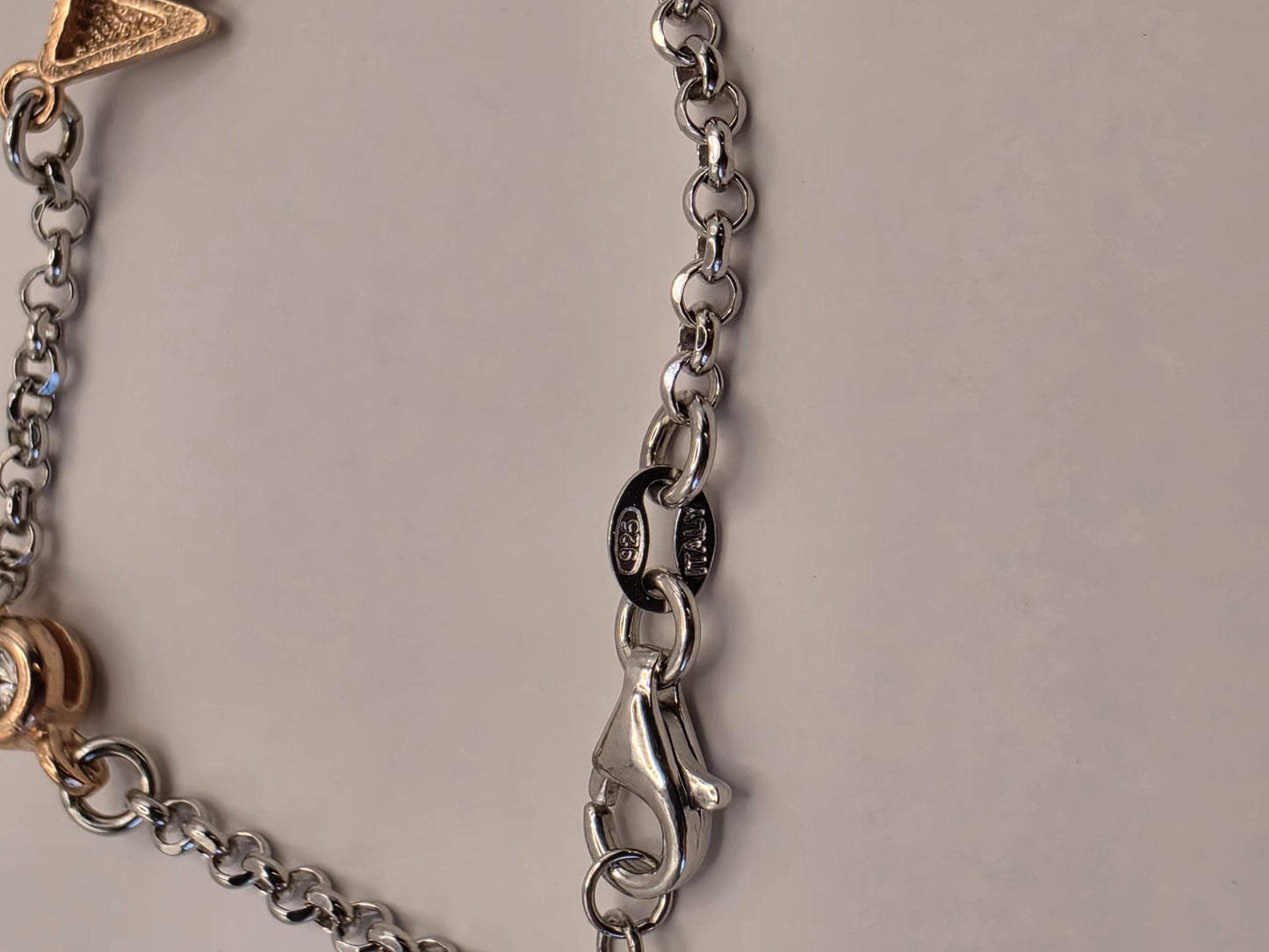Sterling Silver Arrow Bracelet | 925 Silver | Two Tone Rose Gold Accent | 8.5 Inch | CZ Station | Womens Dainty Bracelet