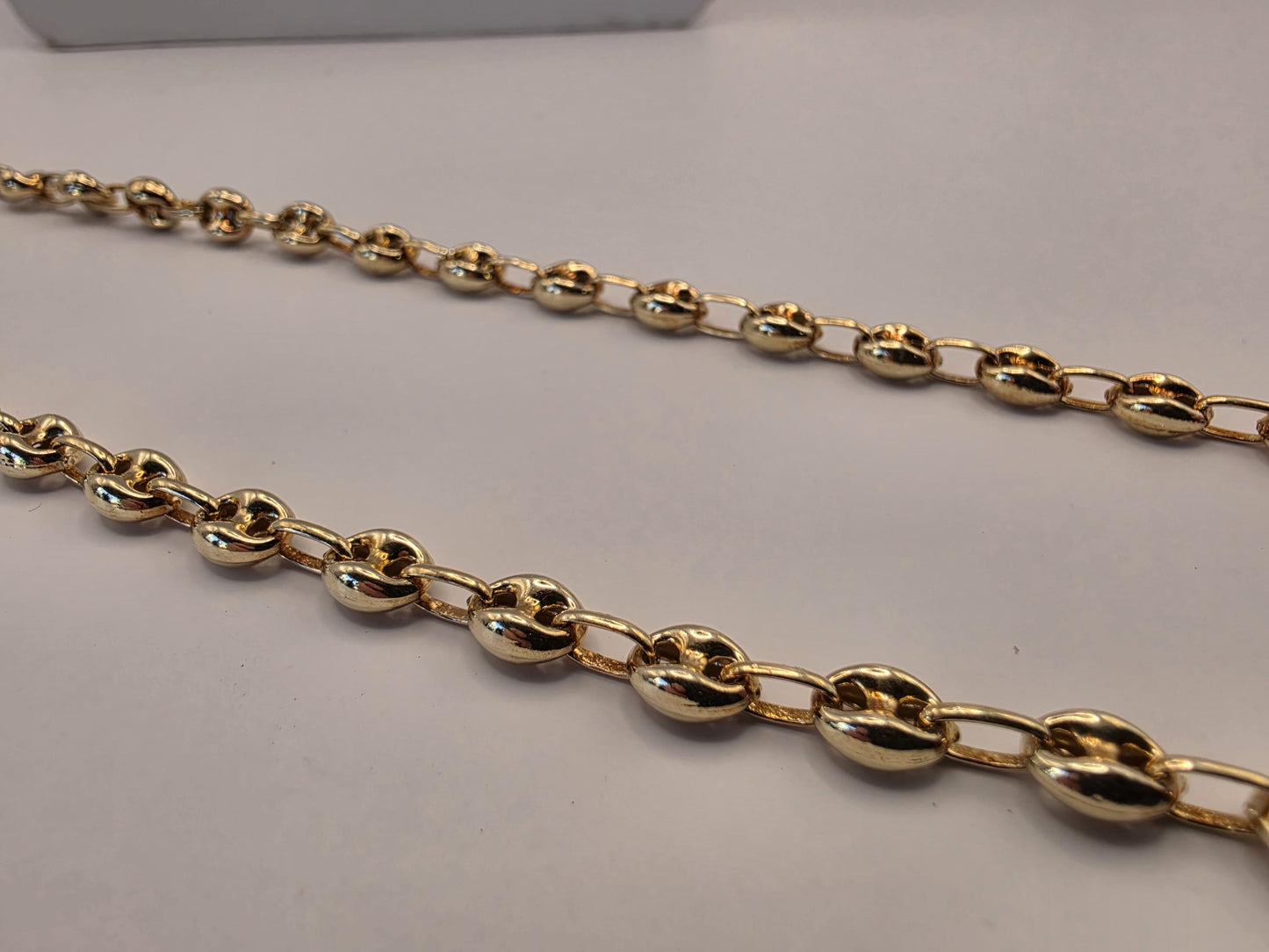 Gold Plated Mariner Chain Necklace | 925 Silver | 18 Inch | 6mm | Puffed Anchor Link | Mens Womens Unisex Gold Chain