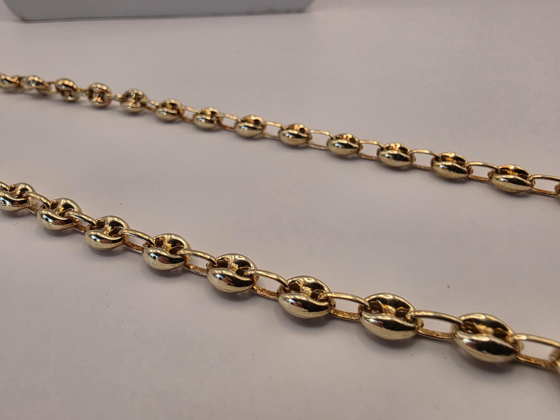 Gold Plated Mariner Chain Necklace | 925 Silver | 18 Inch | 6mm | Puffed Anchor Link | Mens Womens Unisex Gold Chain