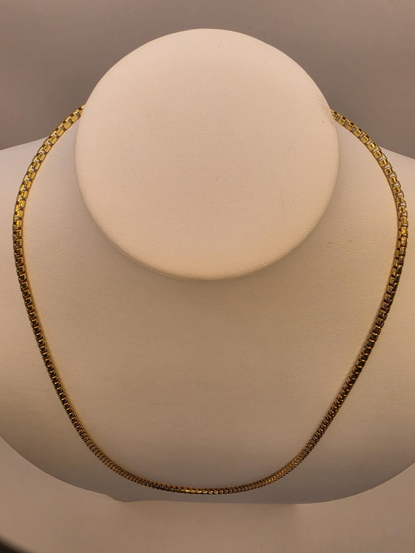 Gold Plated Box Chain Necklace | 925 Silver | 26 Inch | 3.67mm | Rounded Box Link | Mens Womens Unisex Long Gold Chain
