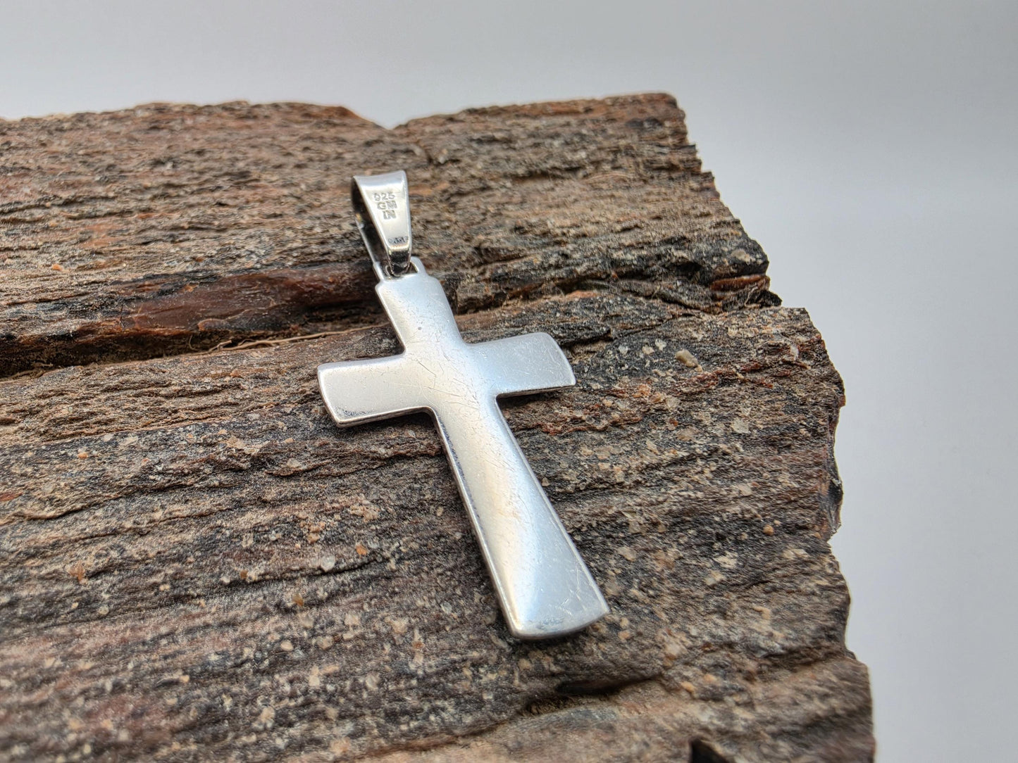 Sterling Silver Cross Pendant with Etched Sunburst Design 925 Christian Necklace Religious Faith Charm Baptism Jewelry Gift