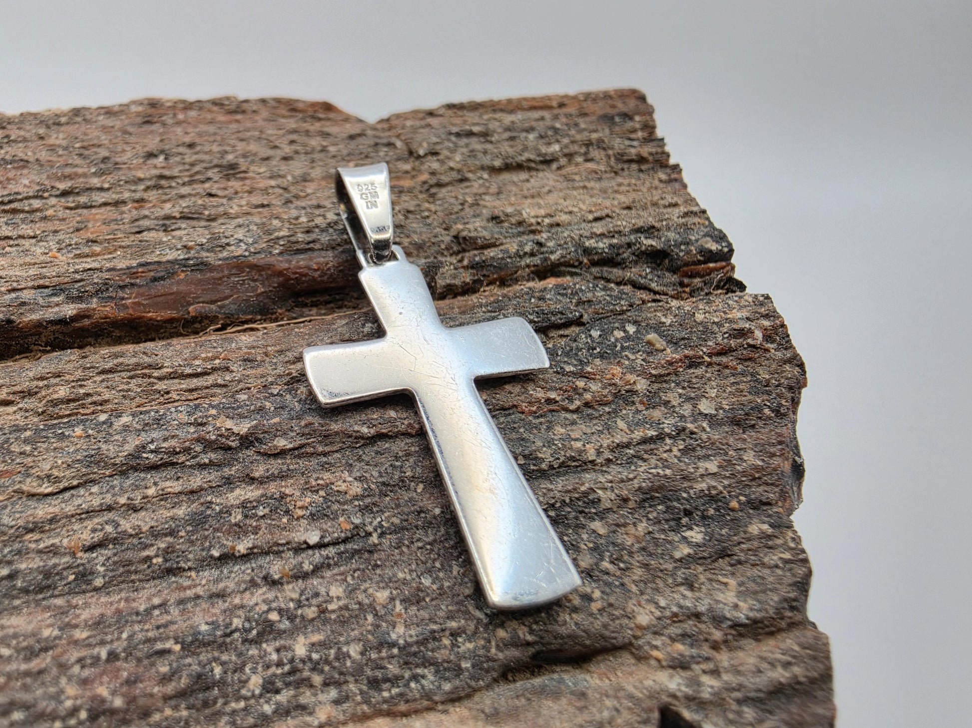 Sterling Silver Cross Pendant with Etched Sunburst Design 925 Christian Necklace Religious Faith Charm Baptism Jewelry Gift