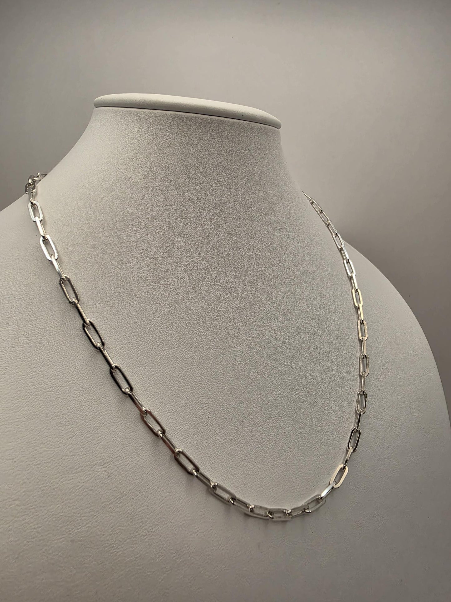 Sterling Silver Paperclip Chain Necklace | 925 Silver | 20 Inch | 3.6mm Paperclip Link Chain