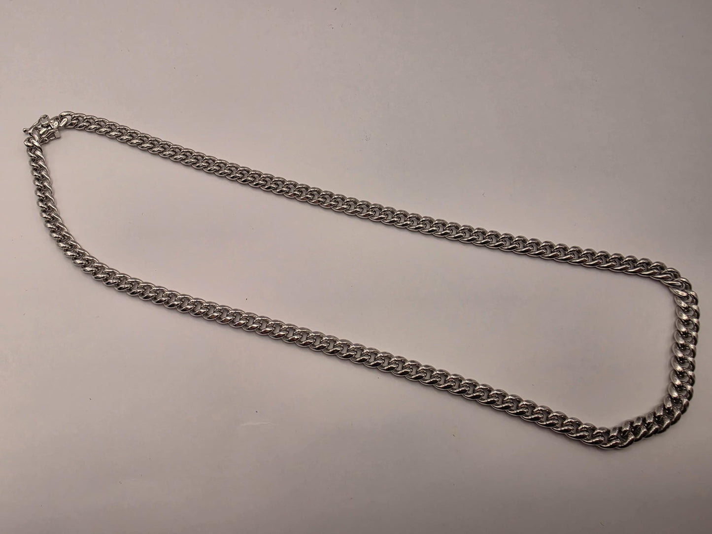 Sterling Silver Double Curb Chain Necklace | 925 Silver | 18 Inch | 5.4mm Cuban Link Chain